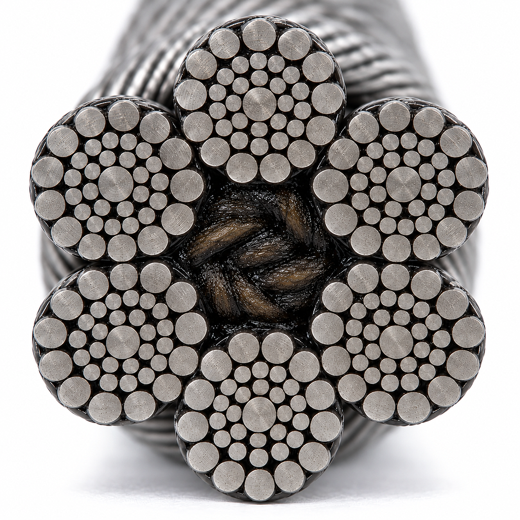 CABLE ACERO 6x36WS 1" A/FIBRA NEGRO C/GRASA CALIDAD 1960 TRD